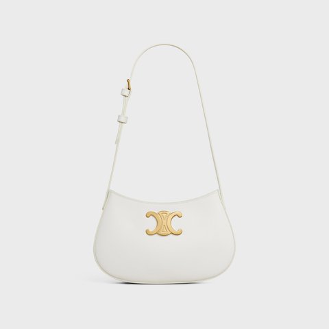 MEDIUM TILLY BAG IN SHINY CALFSKIN WHITE