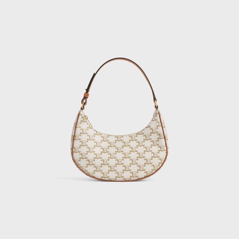 AVA BAG IN TRIOMPHE CANVAS AND CALFSKIN WHITE
