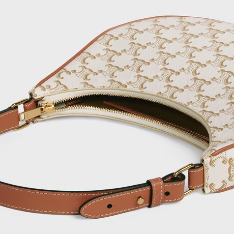 AVA BAG IN TRIOMPHE CANVAS AND CALFSKIN WHITE - Image 4
