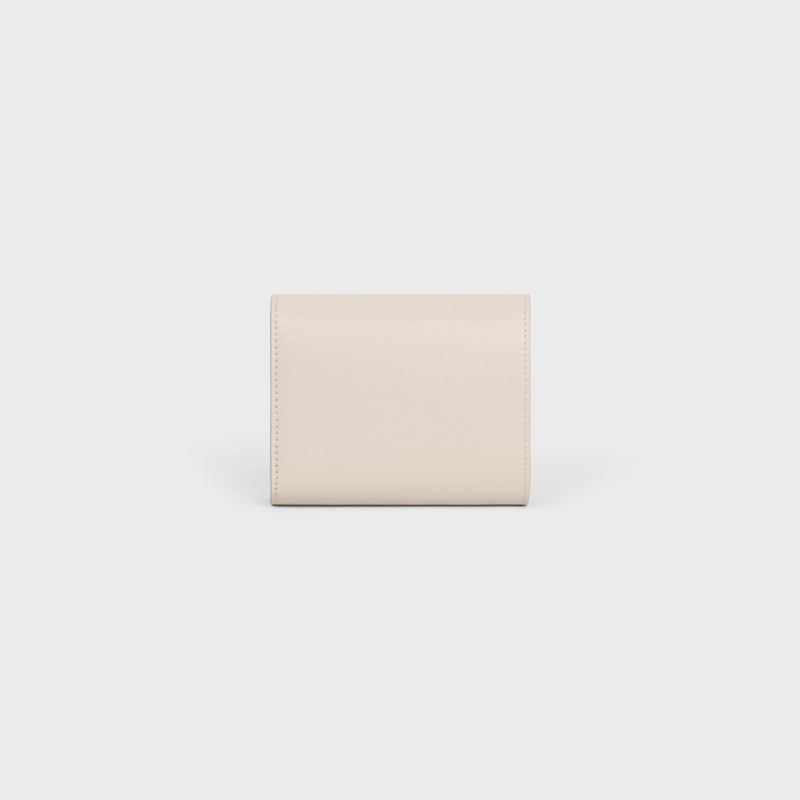 SMALL FLAP WALLER TRIOMPHE IN SHINY CALFSKIN PALE BEIGE - Image 3