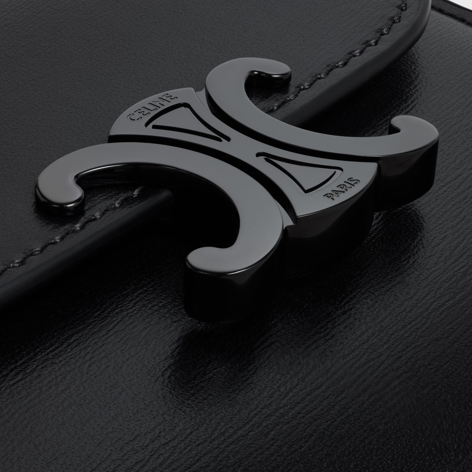 SMALL FLAP WALLER TRIOMPHE IN SHINY CALFSKIN BLACK / BLACK - Image 5