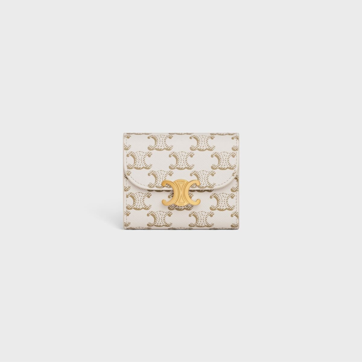 SMALL FLAP WALLET TRIOMPHE IN TRIOMPHE CANVAS TAN
