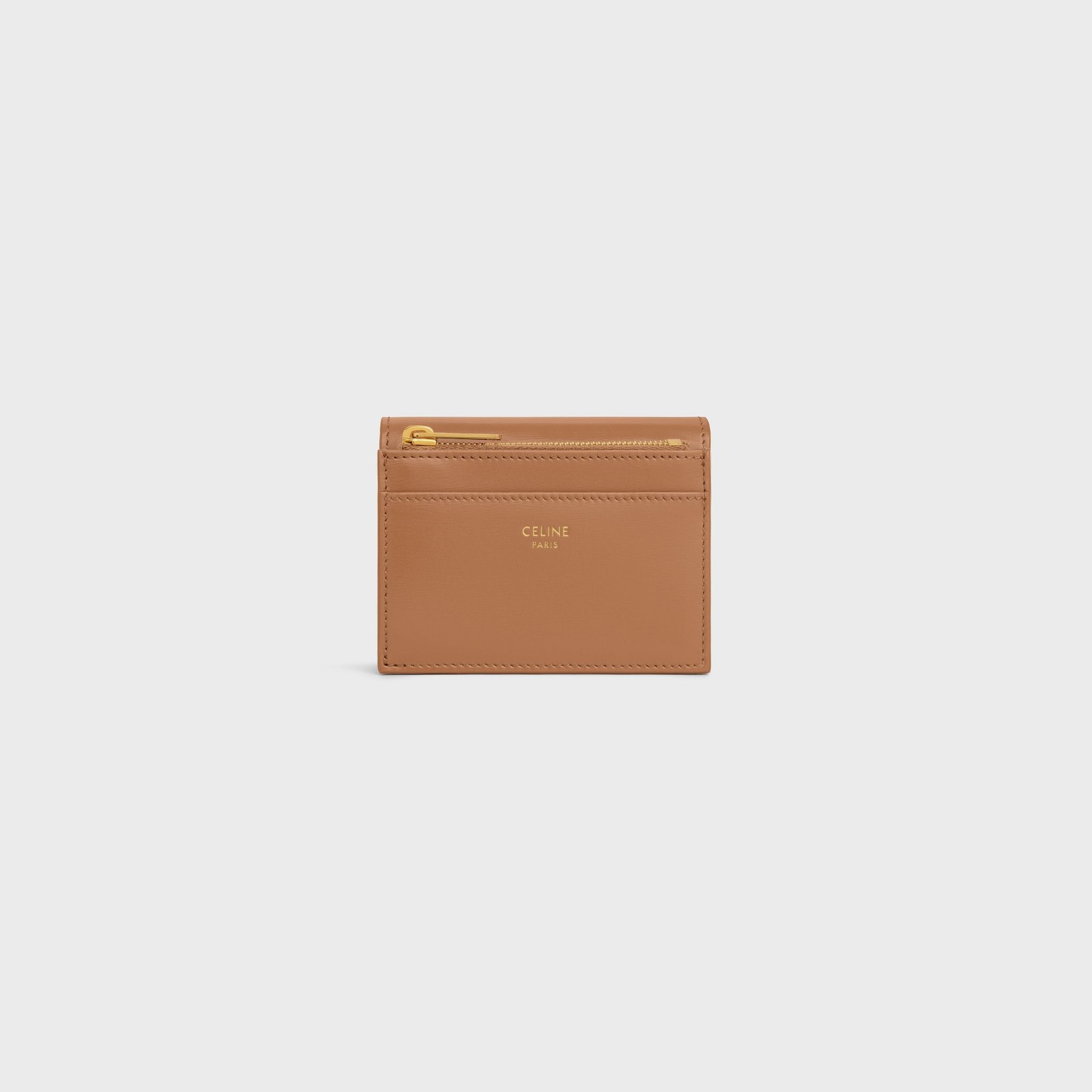 COMPACT WALLET WITH COIN TRIOMPHE IN SHINY CALFSKIN BRONZE - Image 3