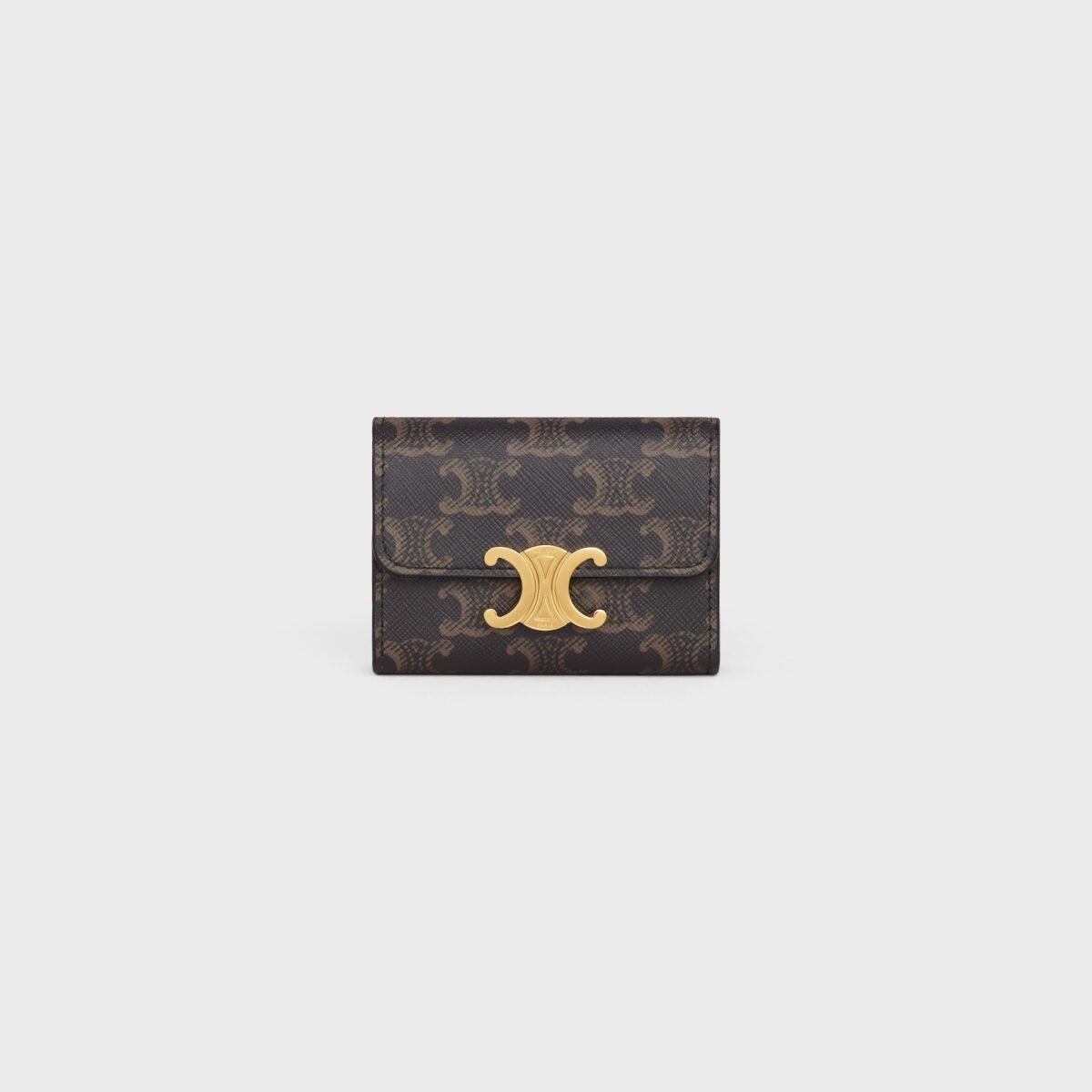 COMPACT WALLET WITH COIN TRIOMPHE IN TRIOMPHE CANVAS TAN