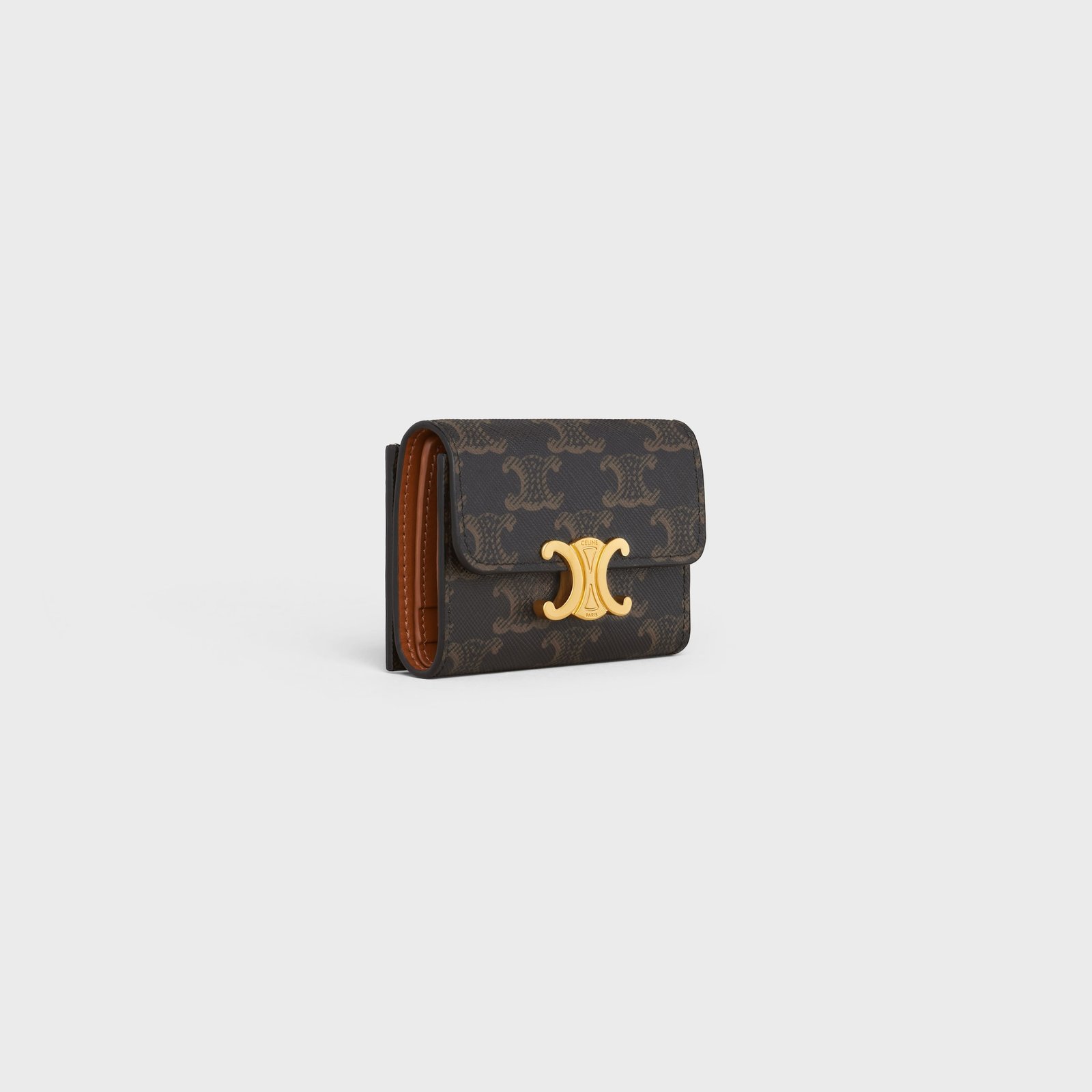 COMPACT WALLET WITH COIN TRIOMPHE IN TRIOMPHE CANVAS TAN - Image 2