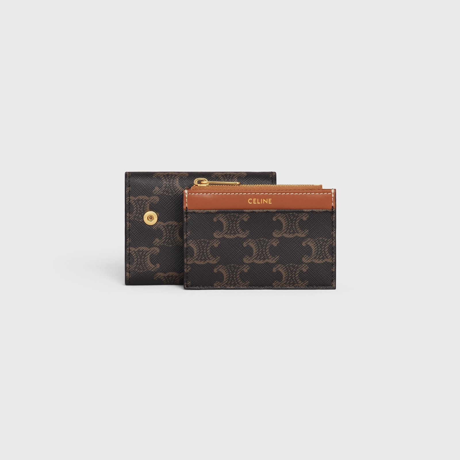 COMPACT WALLET WITH COIN TRIOMPHE IN TRIOMPHE CANVAS TAN - Image 5