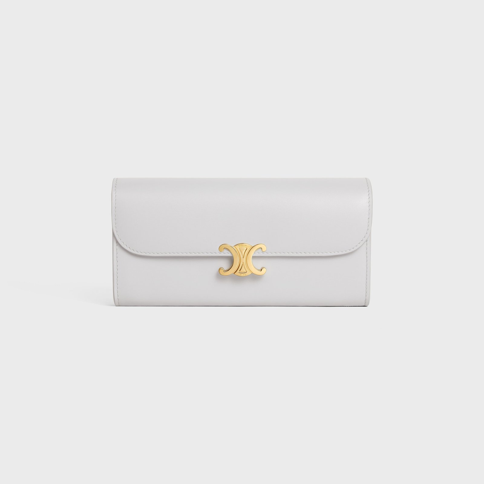 LARGE WALLET TRIOMPHE IN SHINY CALFSKIN CLOUDY GREY