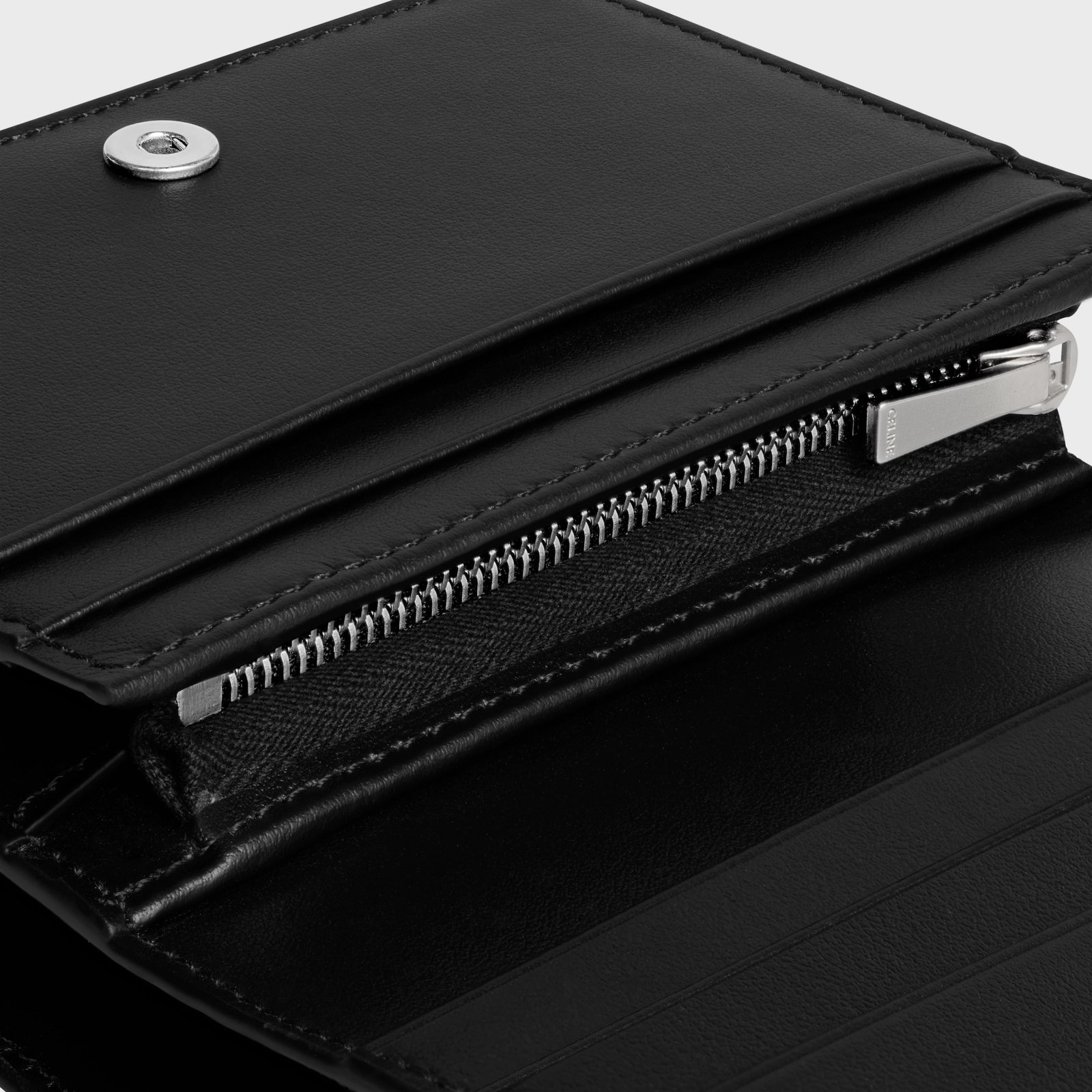 TRIOMPHE COMPACT WALLET IN SHINY CALFSKIN BLACK - Image 5