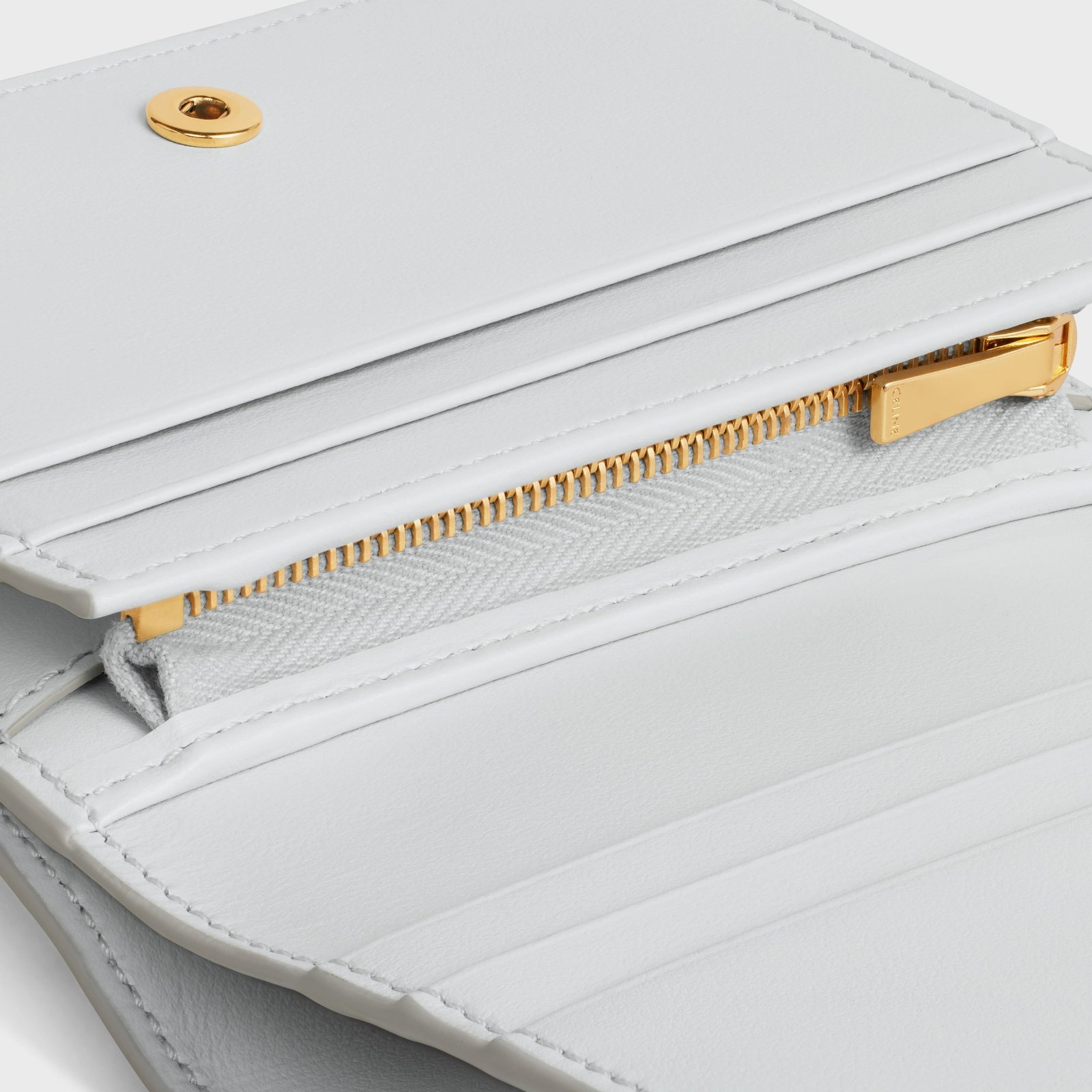 TRIOMPHE COMPACT WALLET IN SHINY CALFSKIN MOON - Image 5