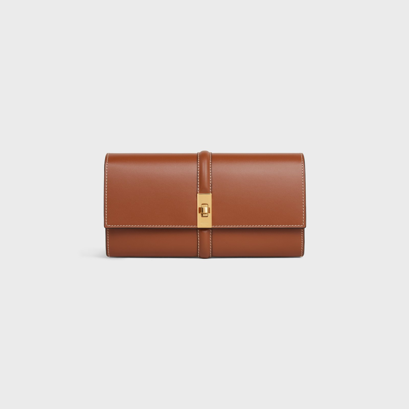 LARGE WALLET 16 IN SATINATED CALFSKIN TAN