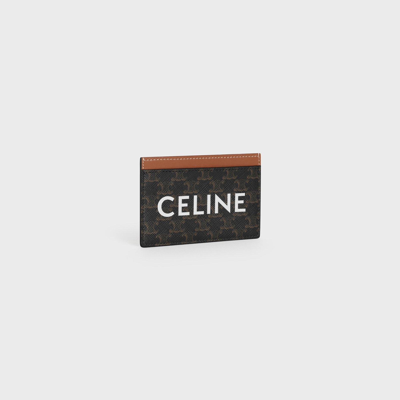 CARD HOLDER IN TRIOMPHE CANVAS WITH CELINE PRINT TAN - Image 2